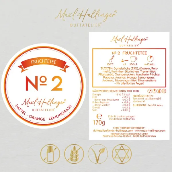No. 2 (mit Dattel, Orange & Papaya) - Früchtetee, loser Tee im Beutel