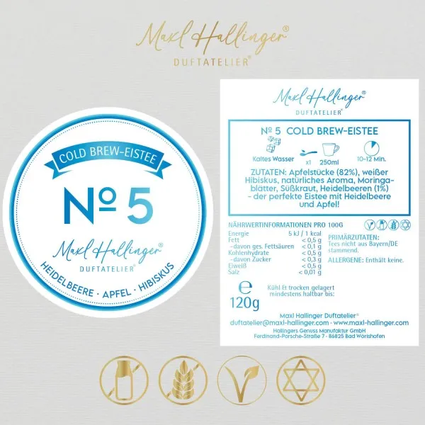No. 5 (mit Heidelbeer, Hibiskus & Apfel) - Cold Tea, loser Tee im Beutel
