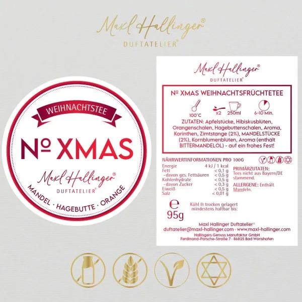 No. XMAS (mit Hibiskus, Orange & Mandel) - Früchtetee, loser Tee im Beutel