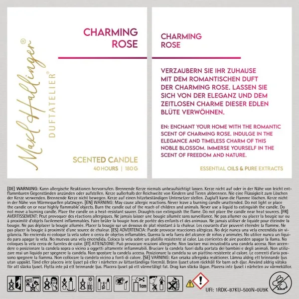 Charming Rose (Rosenduft) - Duftkerze, 40h Raumduft Sojawachs