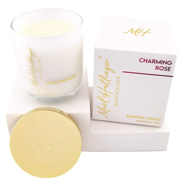 Charming Rose (Rosenduft) - Duftkerze, 40h Raumduft Sojawachs