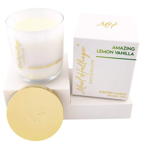Amazing Lemon Vanilla (Lemon-Vanille) - Duftkerze, 40h Raumduft Sojawachs