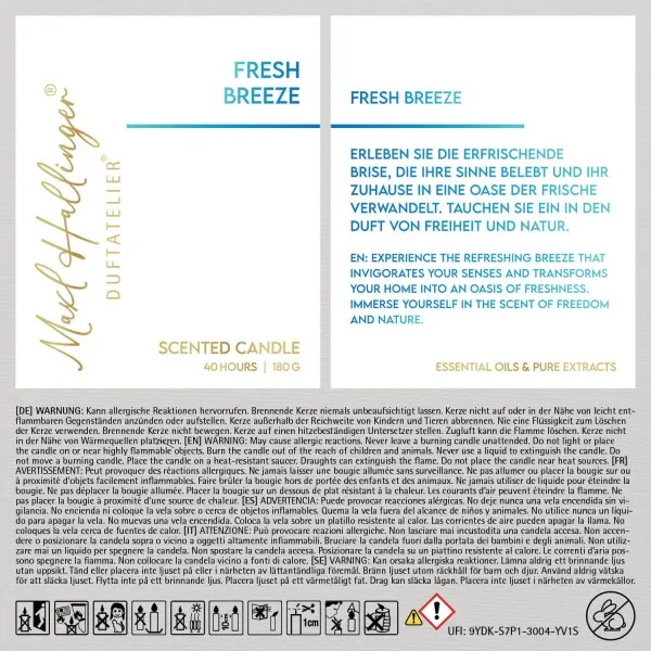 Fresh Breeze (Fresh Breeze) - Duftkerze, 40h Raumduft Sojawachs