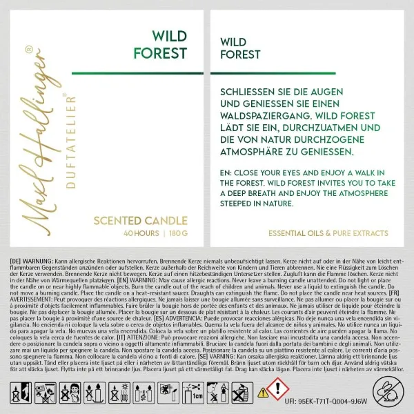 Wild Forest (Wild Forest) - Duftkerze, 40h Raumduft Sojawachs