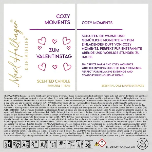 Zum Valentinstag purple (Cozy Moments) - Duftkerze, 40h Raumduft Sojawachs
