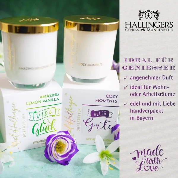 Zur Hochzeit (Cozy Moments) - Duftkerze, 40h Raumduft Sojawachs