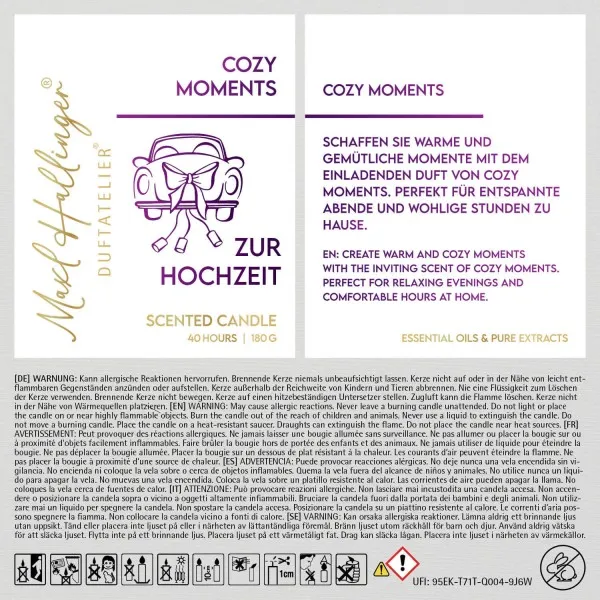 Zur Hochzeit (Cozy Moments) - Duftkerze, 40h Raumduft Sojawachs
