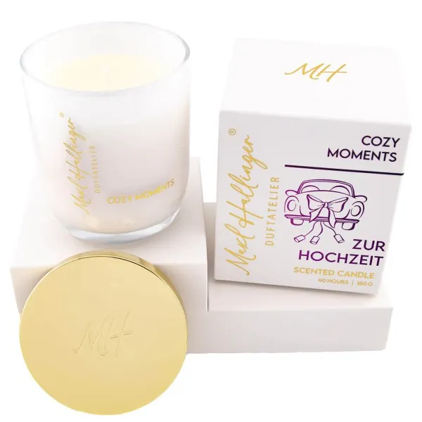 Zur Hochzeit (Cozy Moments) - Duftkerze, 40h Raumduft Sojawachs