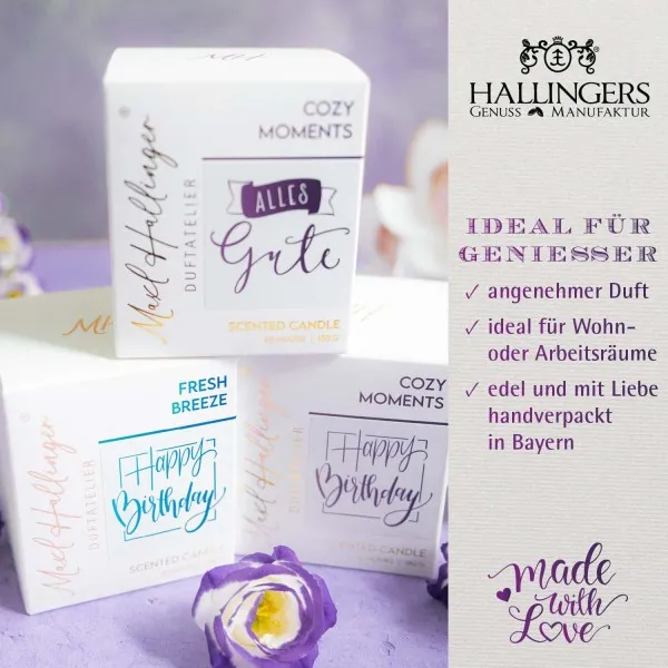 Alles Gute (Cozy Moments) - Duftkerze, 40h Raumduft Sojawachs