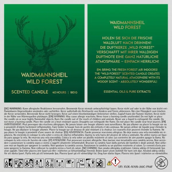 Waidmannsheil (Wild Forest) - Duftkerze, 40h Raumduft Sojawachs