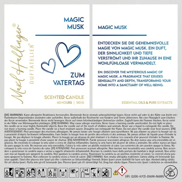 Zum Vatertag (Moschus) - Duftkerze, 40h Raumduft Sojawachs