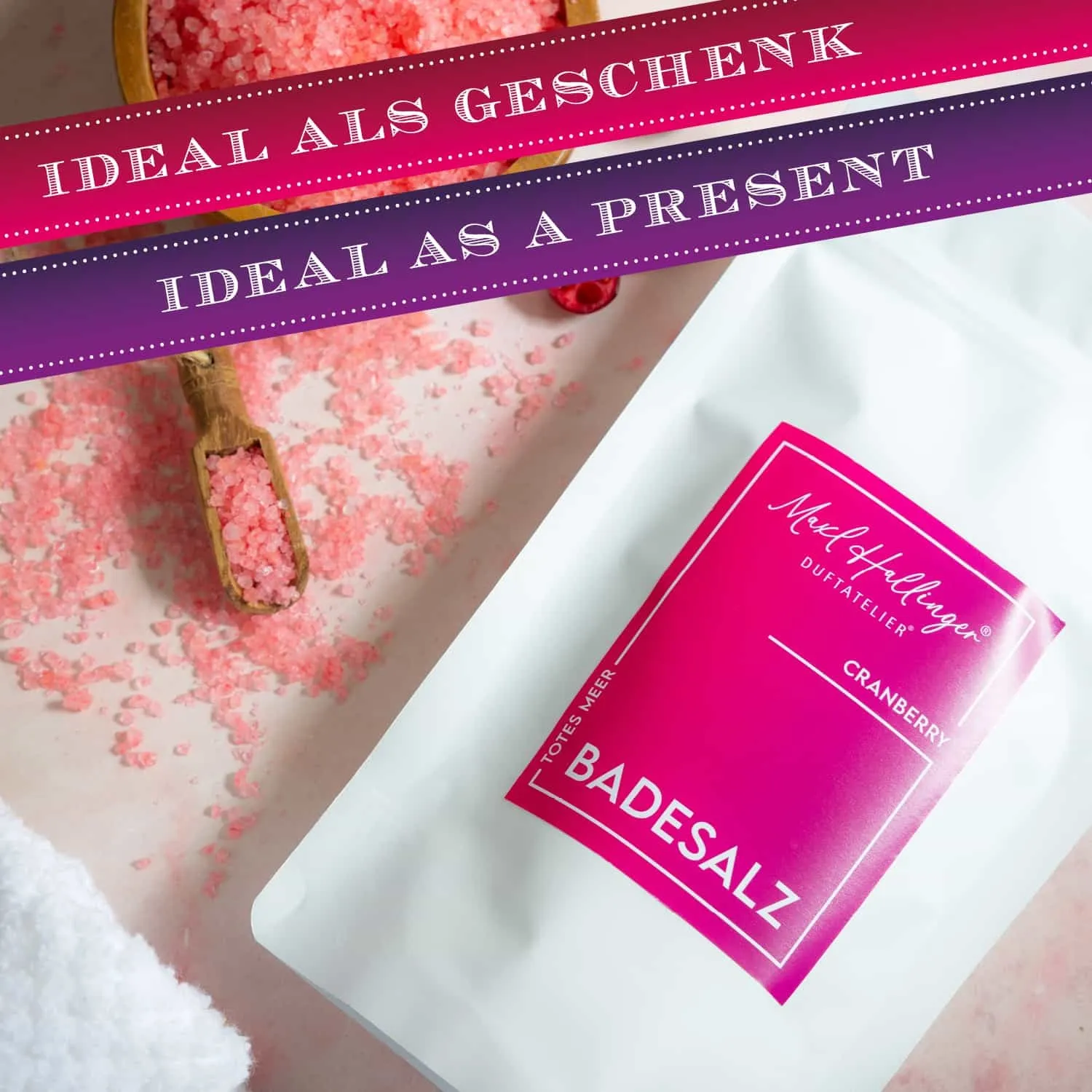 BESONDERS STATT GEWÖHNLICH - Edition \Cranberry\: Während andere auf billige Standardrezepturen und Massenfertigung setzen, verwandelt echtes Premium-Badesalz jedes Bad in eine Auszeit voller Genuss, Ruhe und Entspannung