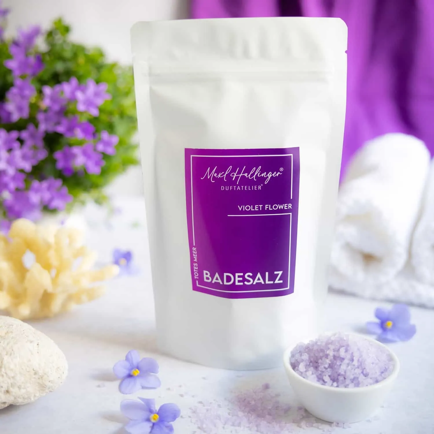 BADESALZE & BADEKRISTALLE - Badezusatz mit Totes Meer Badesalz aus der Edition Maxl Hallinger für entspannende Wohlfühlmomente, Badekristalle & wohltuende Fußbäder. Die besondere Geschenkidee für Wellness, Entspannung & Me-Time