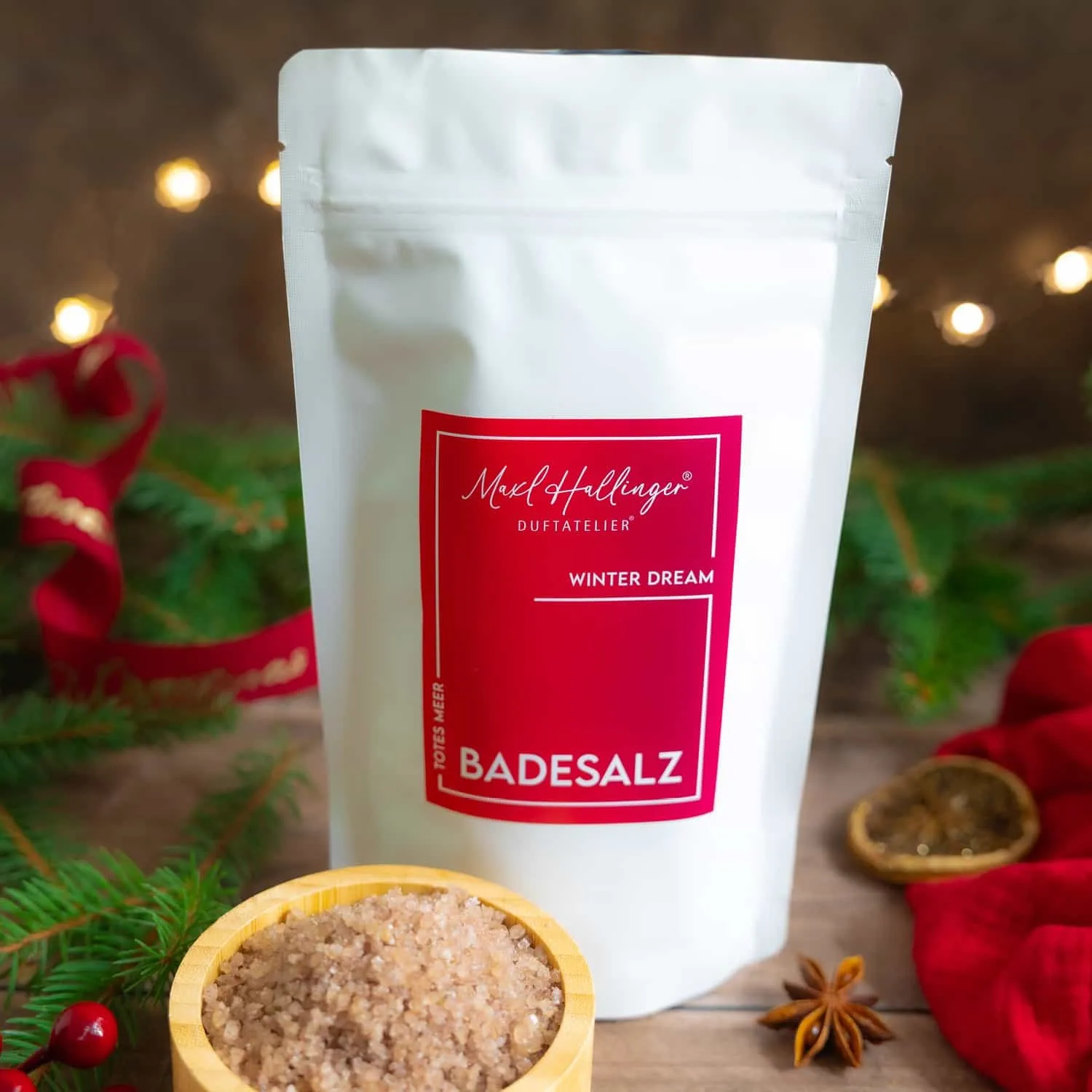 BADESALZE & BADEKRISTALLE - Badezusatz mit Totes Meer Badesalz aus der Edition Maxl Hallinger für entspannende Wohlfühlmomente, Badekristalle & wohltuende Fußbäder. Die besondere Geschenkidee für Wellness, Entspannung & Me-Time