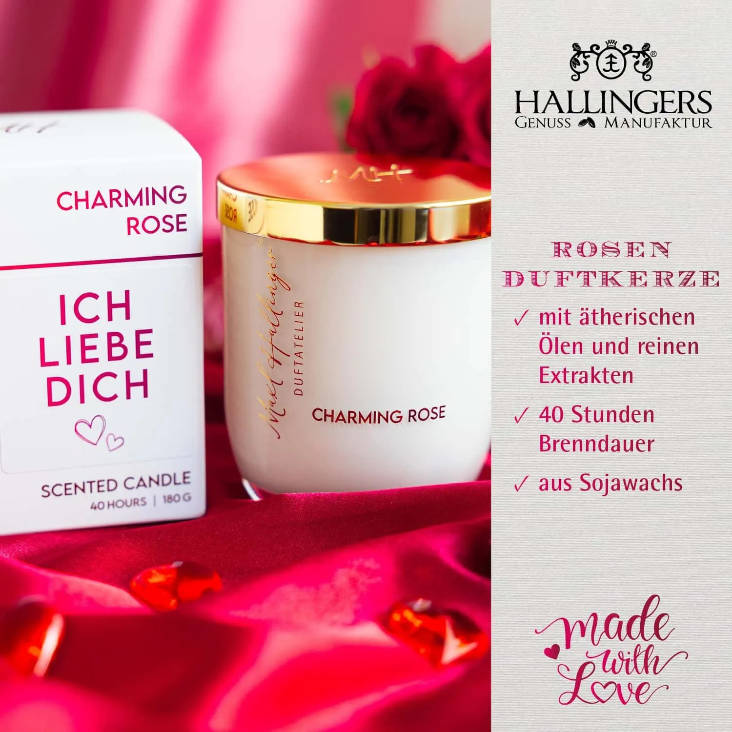 DUFTKERZE IN DER GESCHENKBOX - 40h Raumduft Sojawachs-Kerze im Glas aus der Maxl Hallinger Edition für entspannende Wohlfühlmomente & stilvolle Atmosphäre. Die besondere Geschenkidee für Wellness, Entspannung & Me-Time