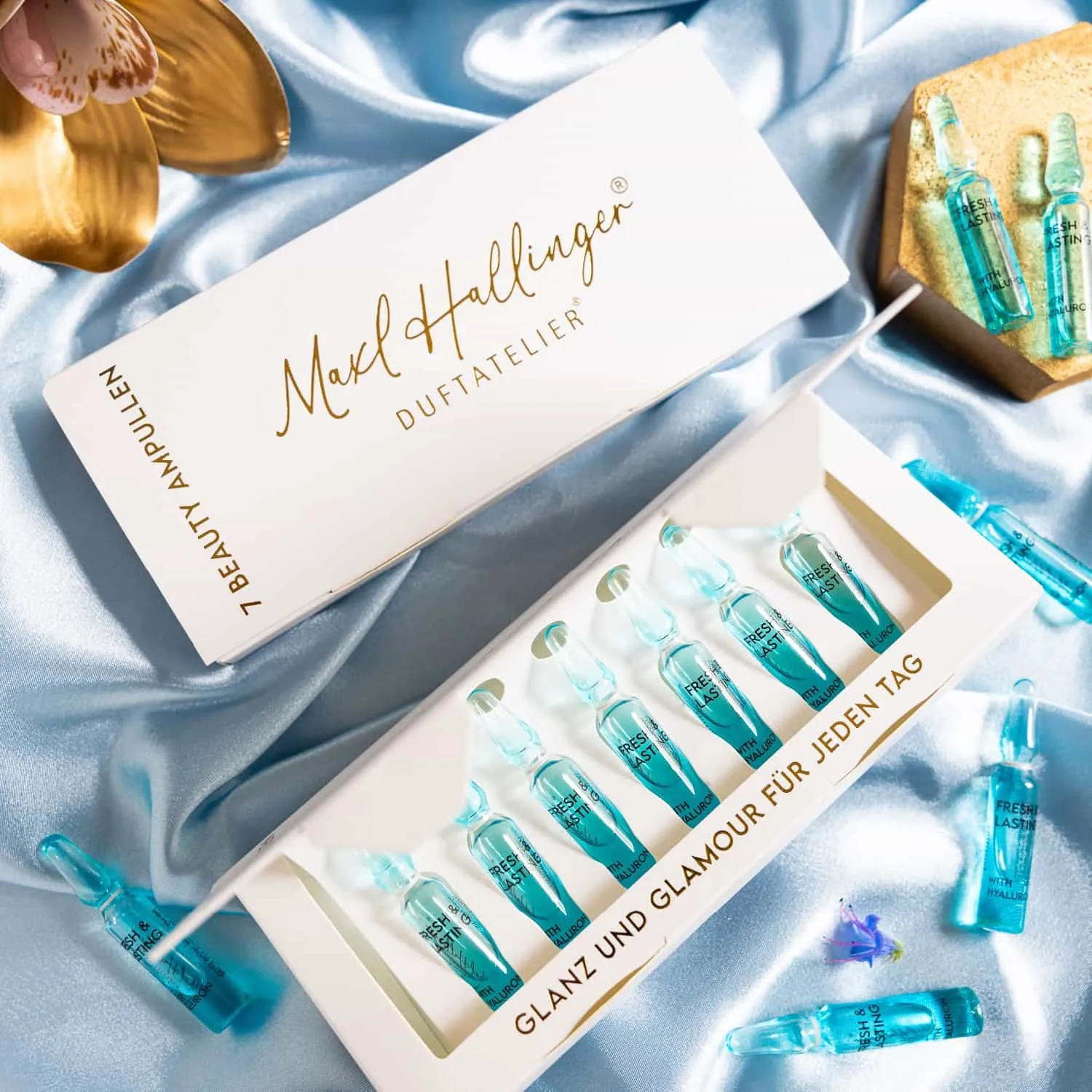 SERUM SET FÜR GESICHTSPFLEGE - 7x vegane Maxl Hallinger Serum-Ampullen für Feuchtigkeit, Regeneration & Anti-Aging. Hochwertige Pflege für strahlende Haut, entspannte Wohlfühlmomente & bewusste Beauty-Routinen im Alltag