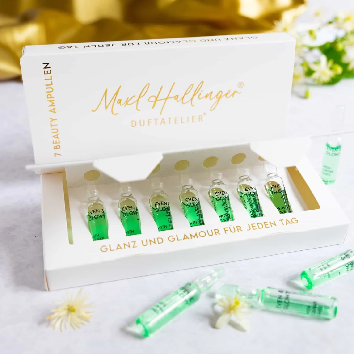 SERUM SET FÜR GESICHTSPFLEGE - 7x vegane Maxl Hallinger Serum-Ampullen für Feuchtigkeit, Regeneration & Anti-Aging. Hochwertige Pflege für strahlende Haut, entspannte Wohlfühlmomente & bewusste Beauty-Routinen im Alltag