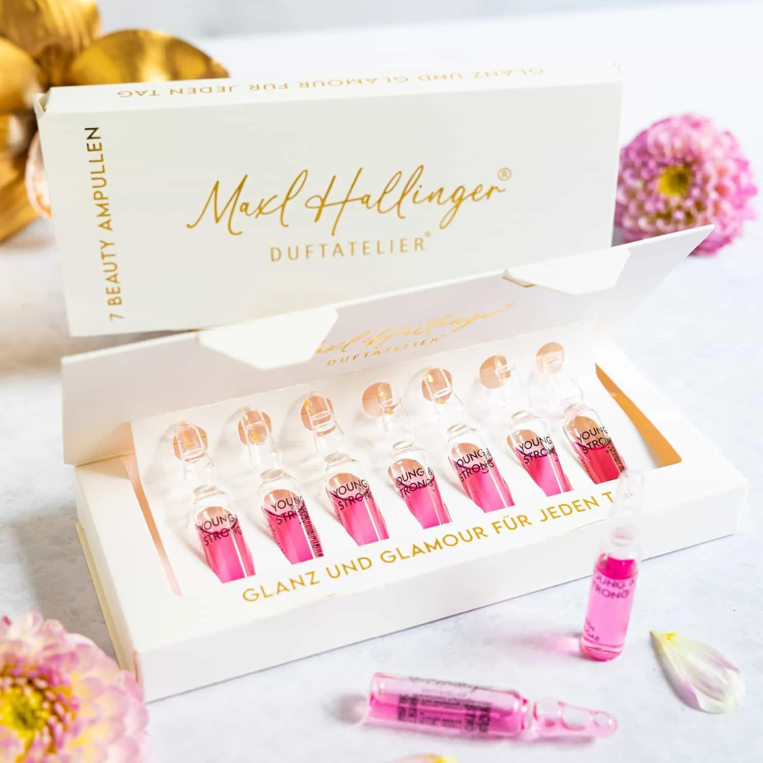 SERUM SET FÜR GESICHTSPFLEGE - 7x vegane Maxl Hallinger Serum-Ampullen für Feuchtigkeit, Regeneration & Anti-Aging. Hochwertige Pflege für strahlende Haut, entspannte Wohlfühlmomente & bewusste Beauty-Routinen im Alltag