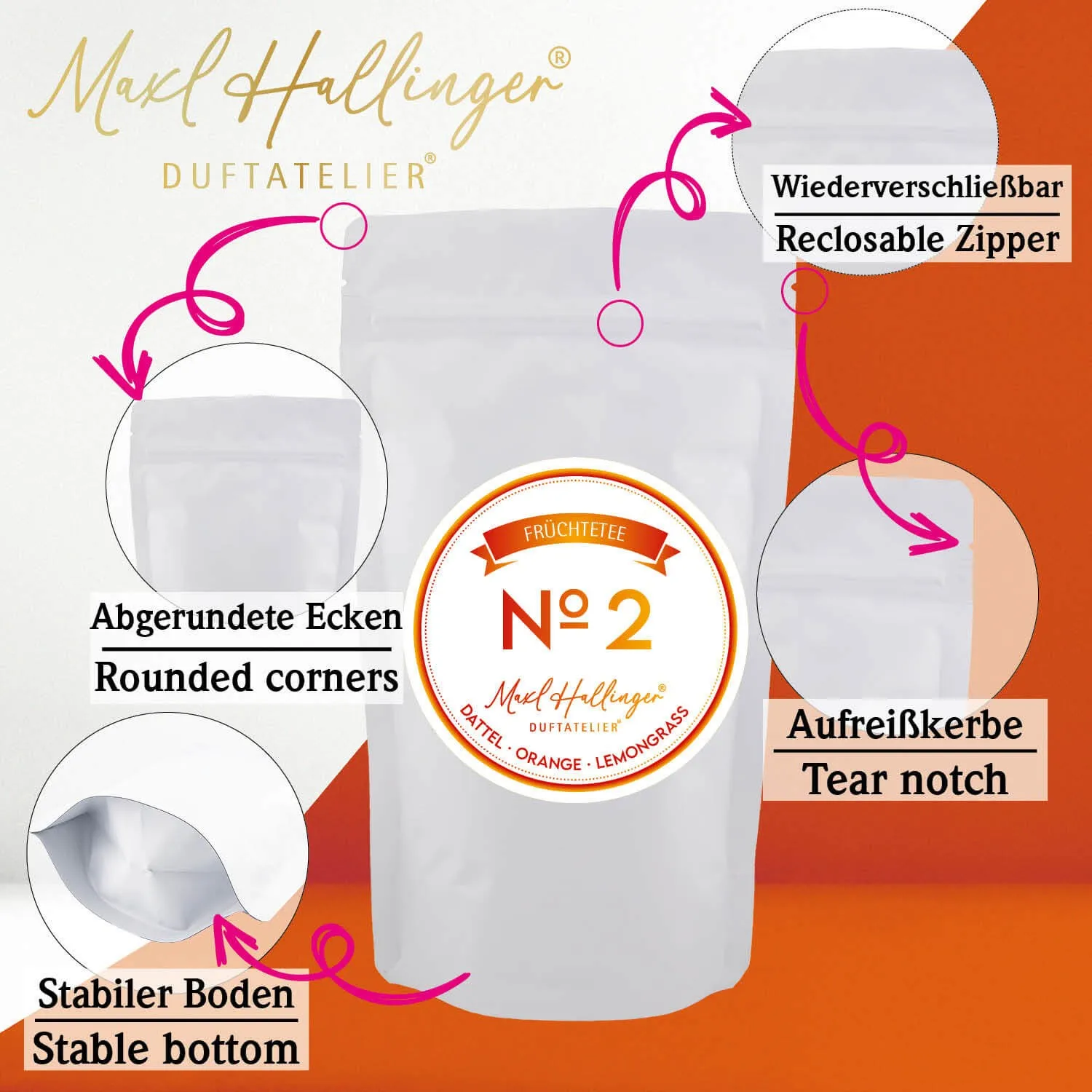 No. 2 (mit Dattel, Orange & Papaya) - Früchtetee, loser Tee im Beutel