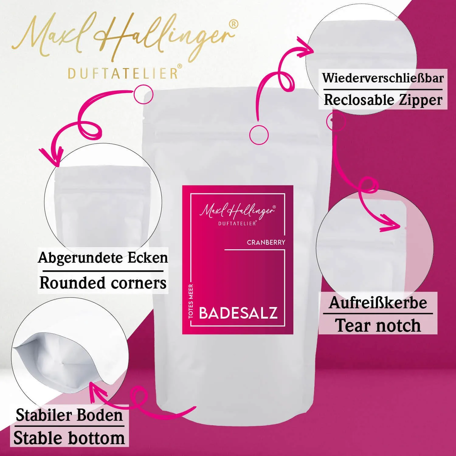 Cranberry - Badesalze, Badezusatz Totes Meer