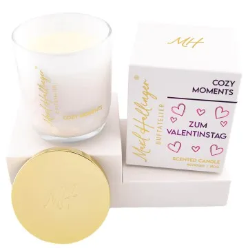 Zum Valentinstag purple (Cozy Moments) - Duftkerze, 40h Raumduft Sojawachs