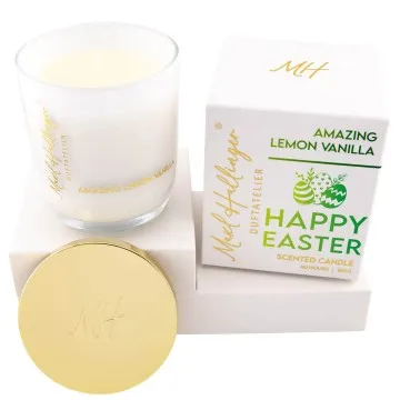 Happy Easter (Lemon-Vanille) - Duftkerze, 40h Raumduft Sojawachs