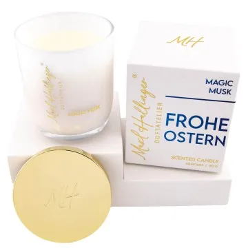 Frohe Ostern Klassik (Moschus) - Duftkerze, 40h Raumduft Sojawachs