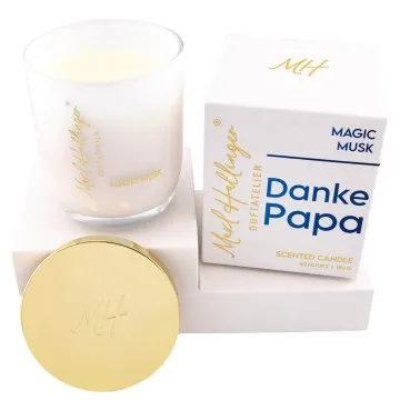 Danke Papa (Moschus) - Duftkerze, 40h Raumduft Sojawachs